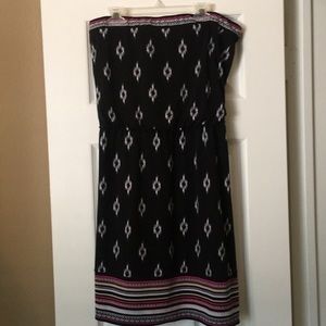 WHBM Strapless Print Dress